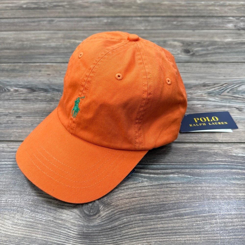Polo Ralph Lauren Mens Ball Cap Hat Orange Iconic Cotton Chino NWT